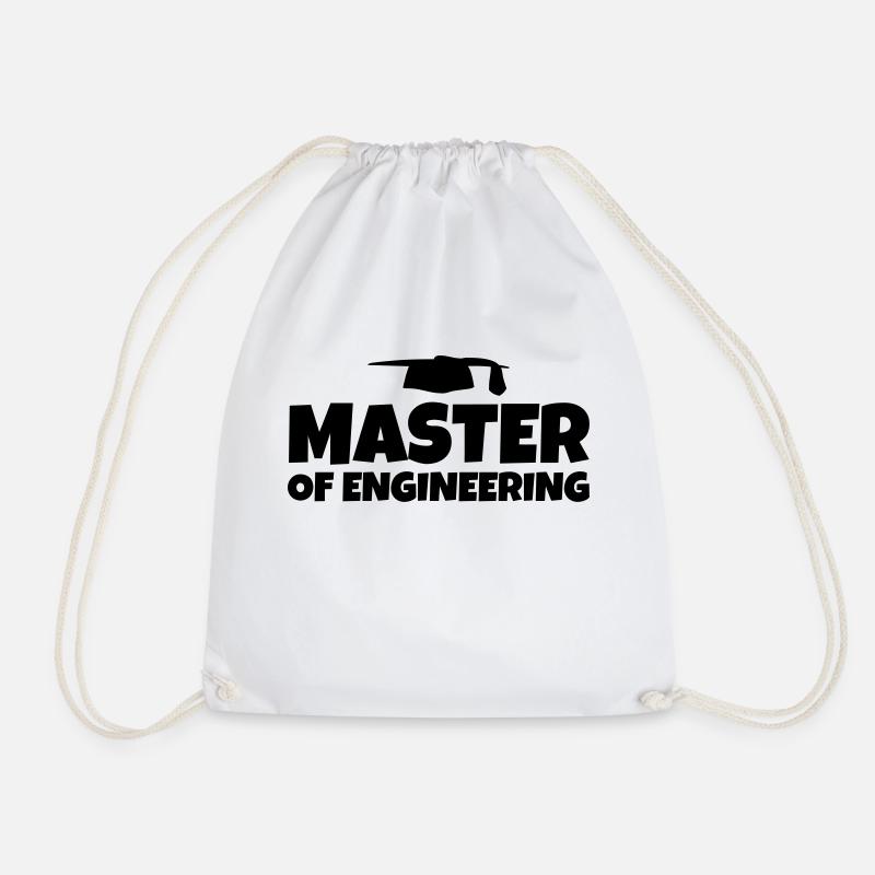 Master of Engineering degree graduation gift - Drawstring Bag - white