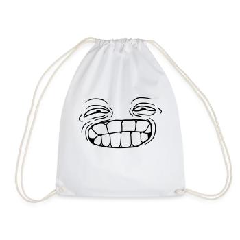 dessin animé sourire drôle visage tête yeux bouche zae - Sac de sport léger - blanc - Devant