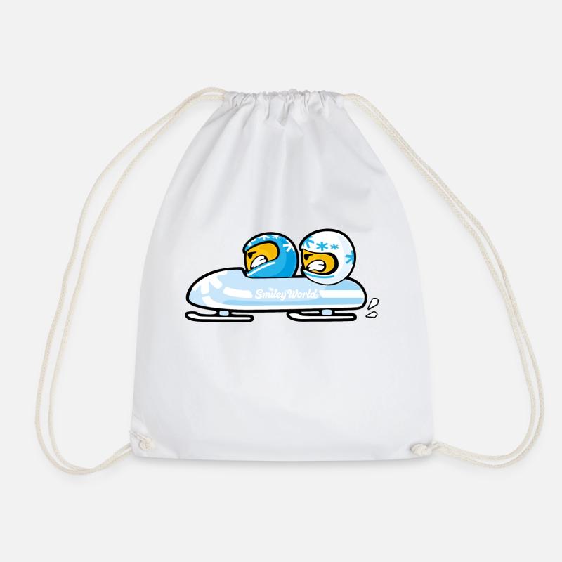 Smiley Bobsleigh - Drawstring Bag - white