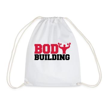 text training poses outline hand arm muscles stron - Drawstring Bag - white - Front