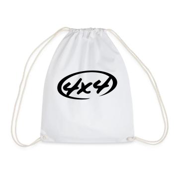 4 x 4 (D00119) - Drawstring Bag - white - Front