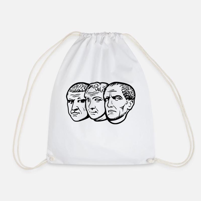 triumvirate - Drawstring Bag - white