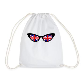 Drapeau britannique en ombres - Sac de sport léger - blanc - Devant