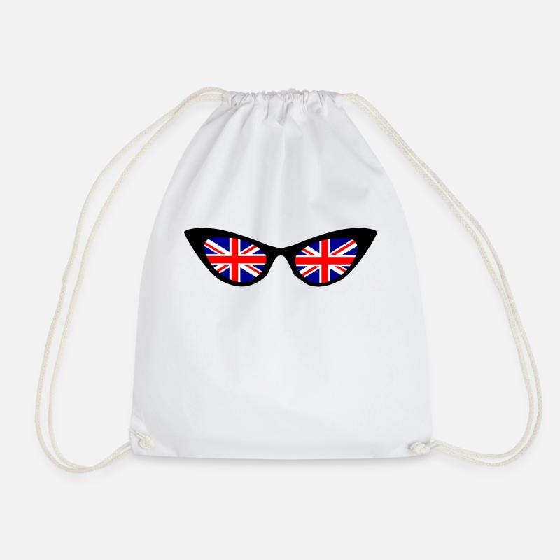 British flag in Shades - Drawstring Bag - white