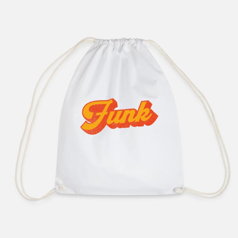 Funk Music in Yellow Orange - Drawstring Bag - white