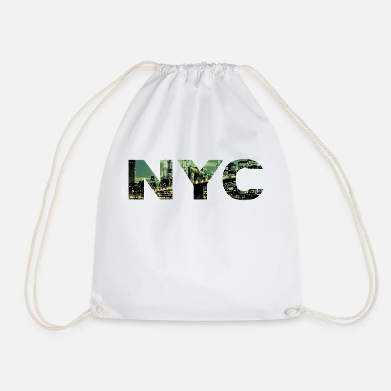 New York - Drawstring Bag - white