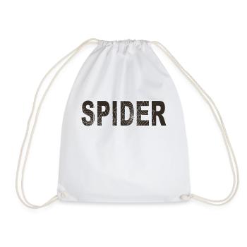 Spinne wort mit Grafik - Turnbeutel - Weiß - Vorne