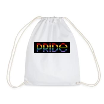 Pride rainbow black background - Drawstring Bag - white - Front