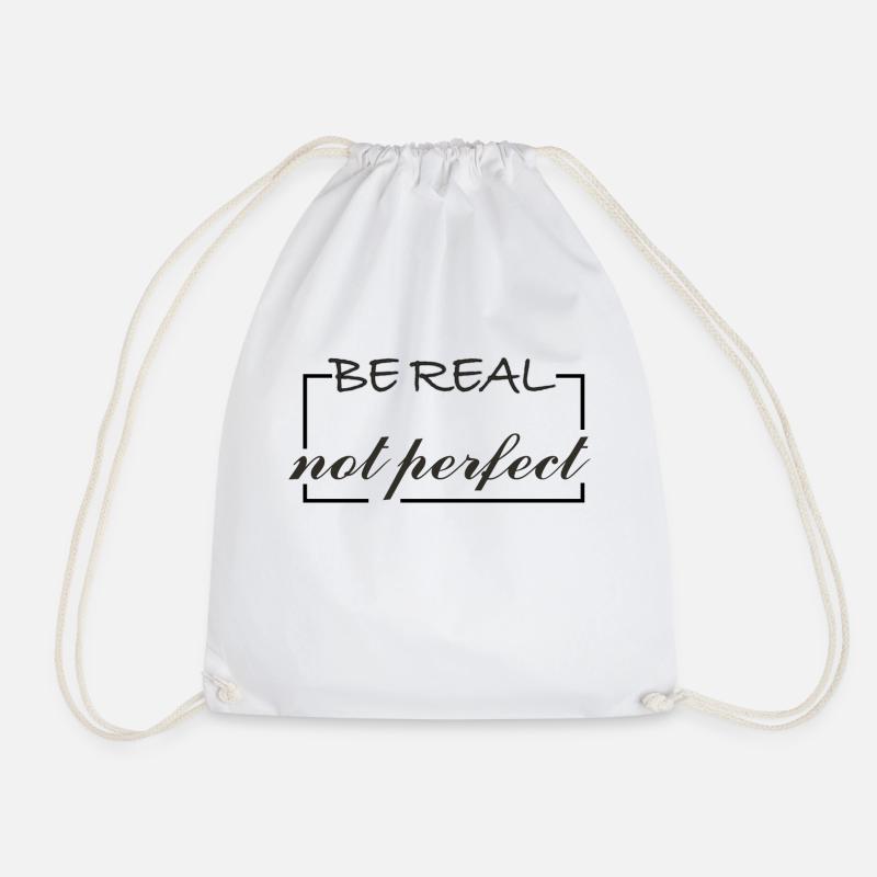 Be Real - Drawstring Bag - white