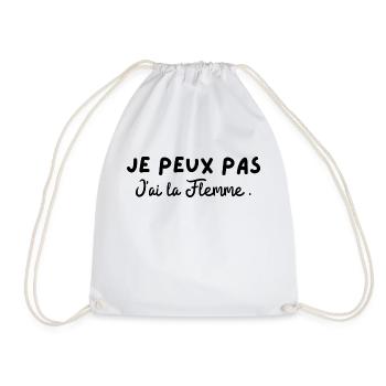je peux pas j'ai la flemme idée cadeau pas cher - Sac de sport léger - blanc - Devant