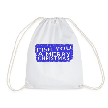 Cadeaux Dictons Rod Fish Head Santa Angling - Sac de sport léger - blanc - Devant