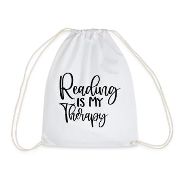 Reading Is My Therapy - Turnbeutel - Weiß - Vorne