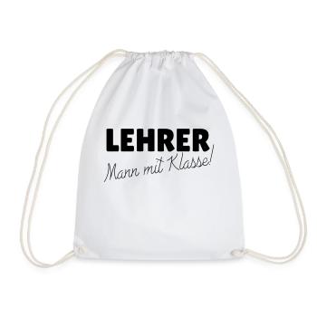 Lehrer Mann mit Klasse - Turnbeutel - Weiß - Vorne