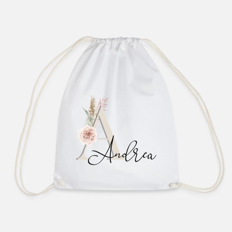 Andrea! Name Boho - Turnbeutel - Weiß