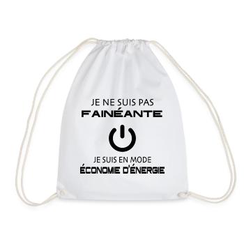 Fainéante en mode économie d'énergie - Sac de sport léger - blanc - Devant