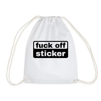 Autocollant Fuck Off - Sac de sport léger - blanc - Devant