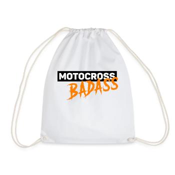 Motocross orange logo - Drawstring Bag - white - Front
