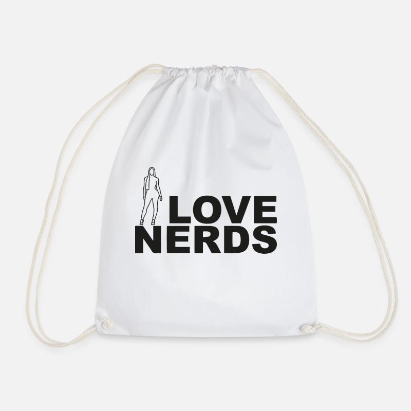 I Love Nerds - Drawstring Bag - white