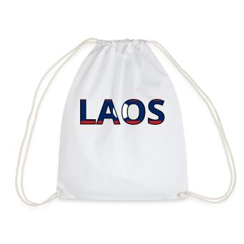 Laos Flag - Drawstring Bag - white - Front