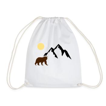 Mountain Bear - Drawstring Bag - white - Front