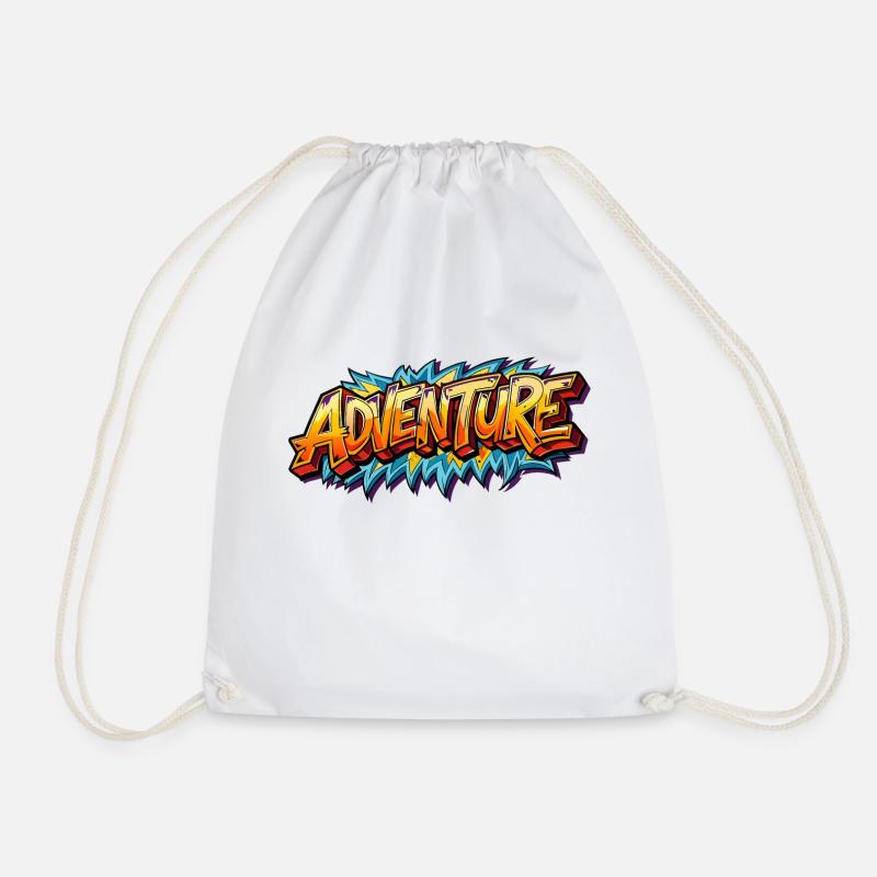 Adventure - Drawstring Bag - white