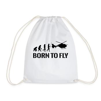 Hubschrauber Pilot Evolution Geschenkidee - Turnbeutel - Weiß - Vorne