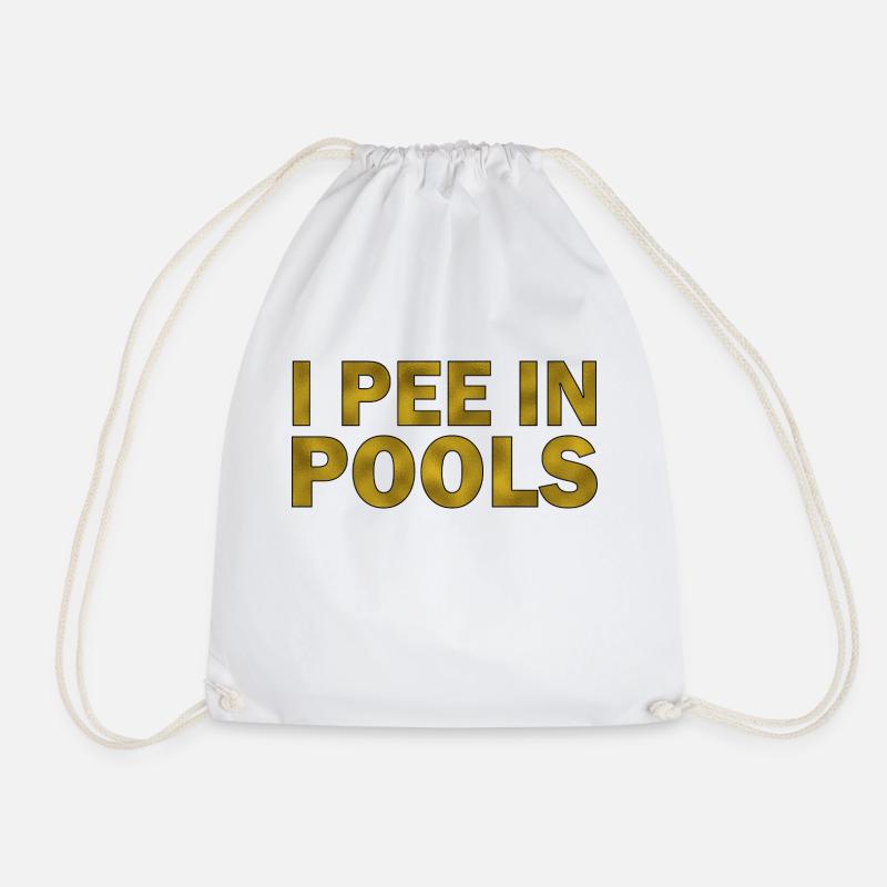 I pee in pools - Drawstring Bag - white