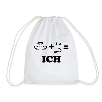 Engel + Teufel = ich - einfarbig - Turnbeutel - Weiß - Vorne