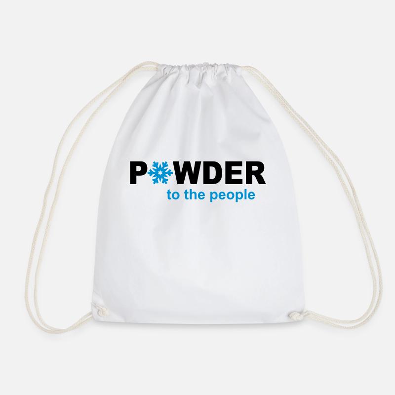 ski - Drawstring Bag - white