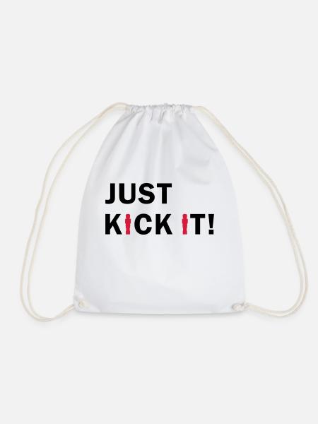 Just kick it! (Tischkicker) - Turnbeutel - Weiß
