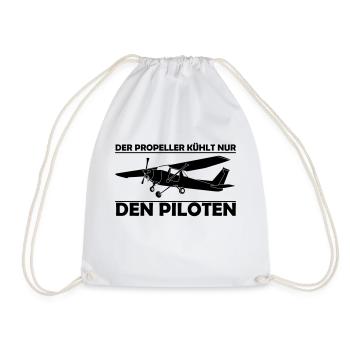 Cessna Motorflugzeug Geschenk - Turnbeutel - Weiß - Vorne