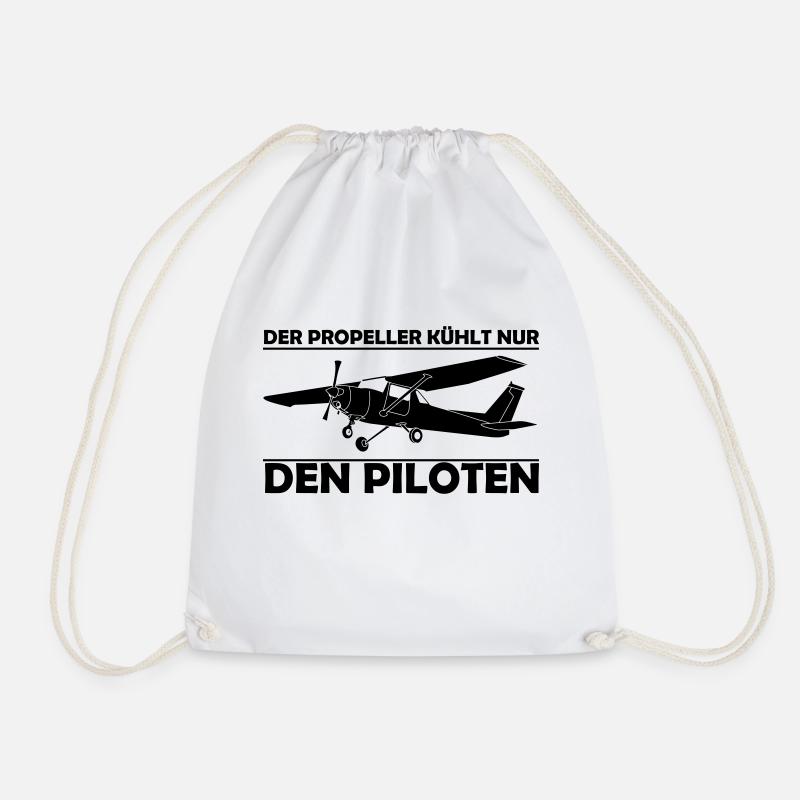 Cessna Motorflugzeug Geschenk - Turnbeutel - Weiß