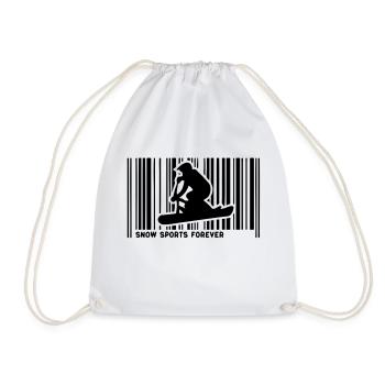 snowscoot code barre1 - Drawstring Bag - white - Front