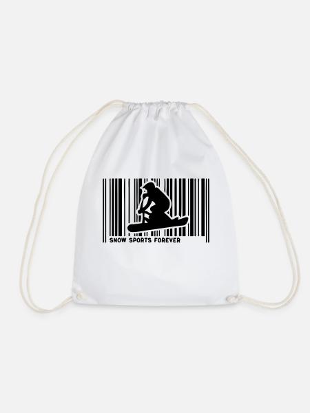 snowscoot code barre - Sac de sport léger - blanc