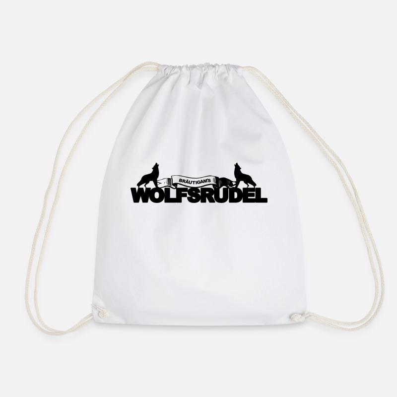 Bräutigam Wolfsrudel Junggesellenabschied Geschenk - Turnbeutel - Weiß