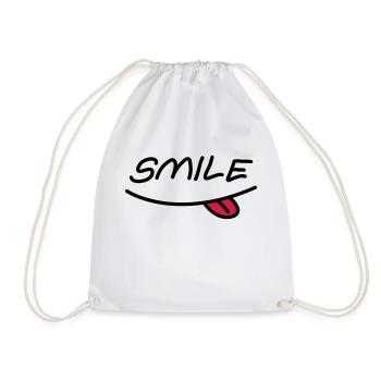 Smiley mund - Turnbeutel - Weiß - Vorne