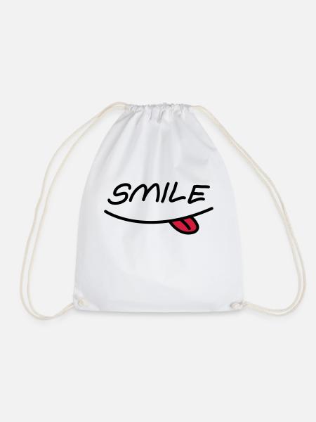 Smiley mund - Turnbeutel - Weiß