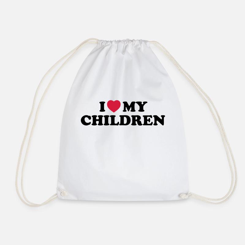 I love my children - Drawstring Bag - white