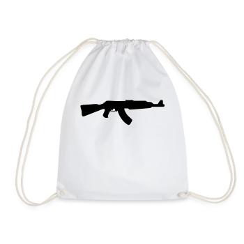 kalaschnikov_ak_47__f1 - Drawstring Bag - white - Front
