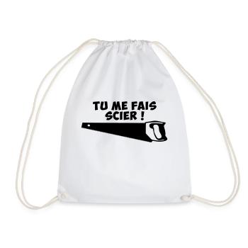 tu_me_fais_scier - Drawstring Bag - white - Front