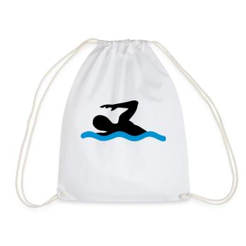 swimming - Drawstring Bag - white - Front