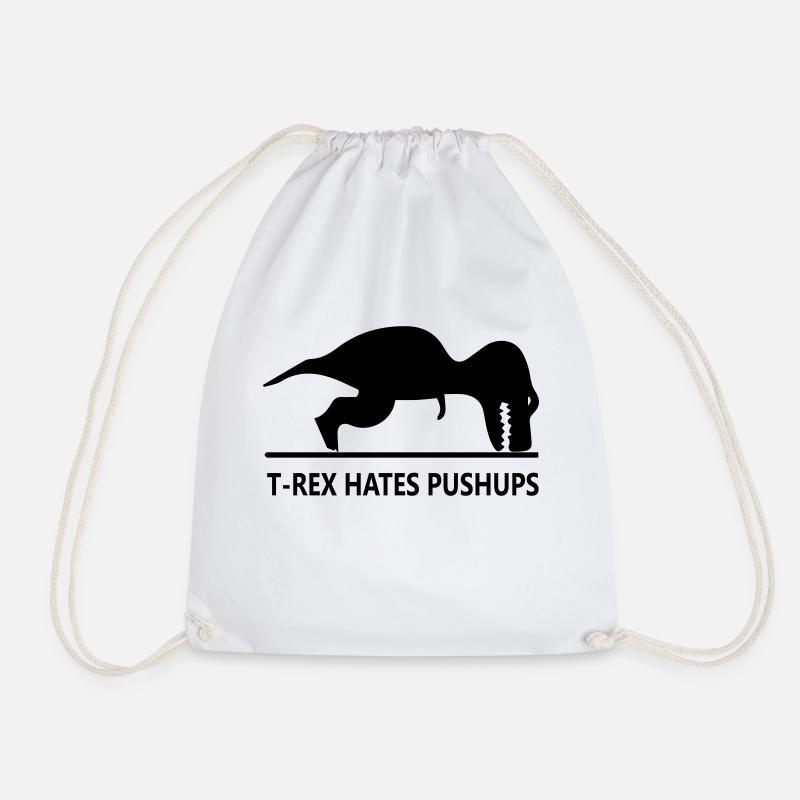 trex_hates_pushups - Turnbeutel - Weiß