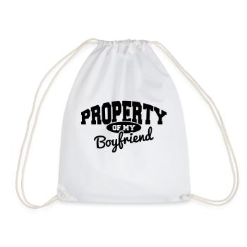 PROPERTY OF MY BOYFRIEND - Drawstring Bag - white - Front