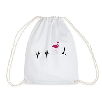 pouls flamingo fréquence cardiaque poulette oiseau rose urlau - Sac de sport léger - blanc - Devant