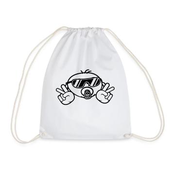 Bébé de sucette peace sign cool lunettes de soleil - Sac de sport léger - blanc - Devant