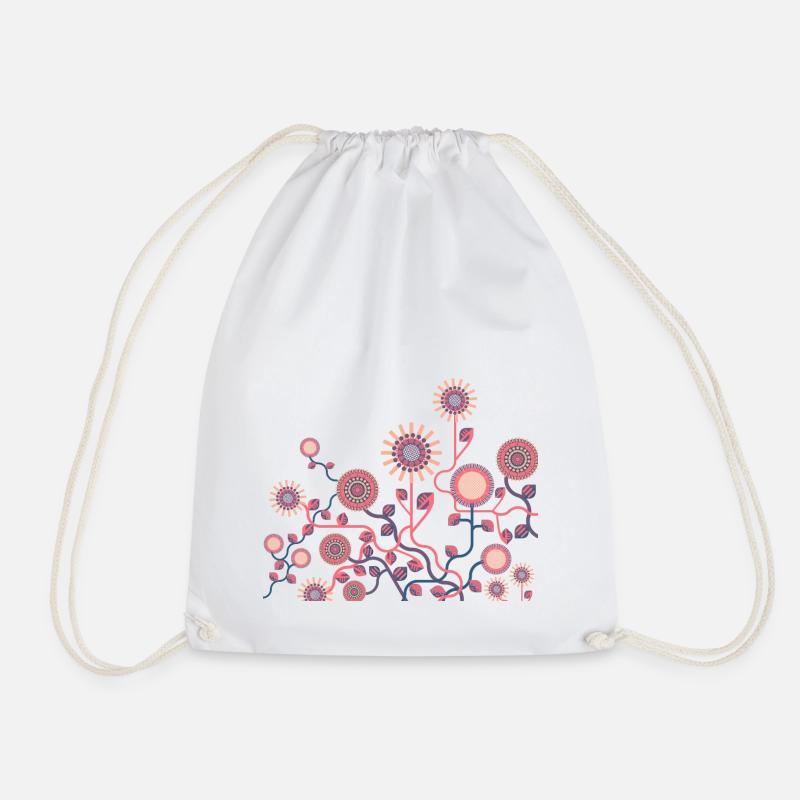 flower meadow - Drawstring Bag - white