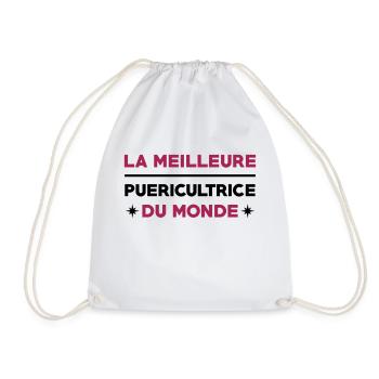 Puériculture / Puéricultrice / Bébé / Maternelle - Sac de sport léger - blanc - Devant