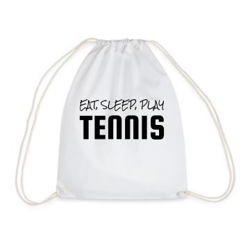 Tennis - Sport - Racket - Tennis Player - Tenis - Turnbeutel - Weiß - Vorne
