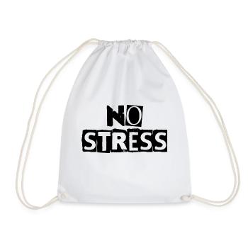 No stress - Drawstring Bag - white - Front