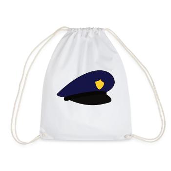 Police hat police hat - Drawstring Bag - white - Front